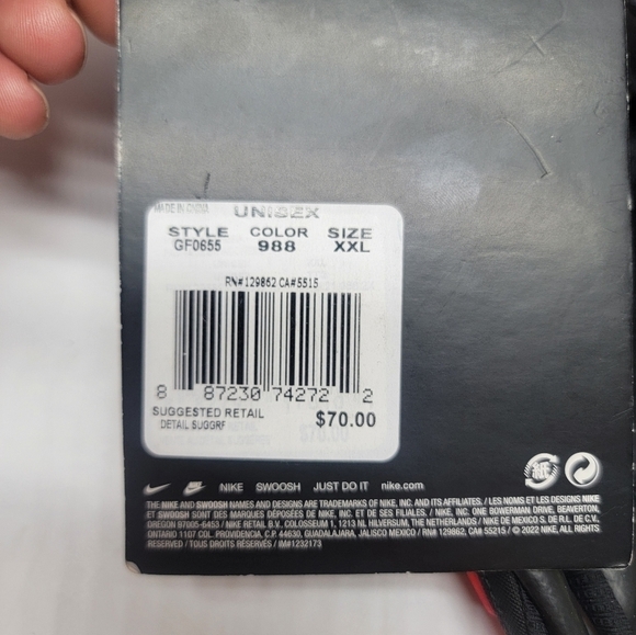 Nike Football D-Tack 6.0 NFL Lineman Gloves University Red Men's XXL CK2926-636 - Picture 2 of 6